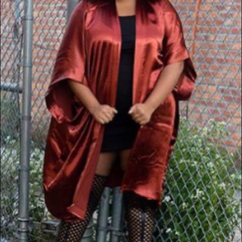 Plus Satin Kimono